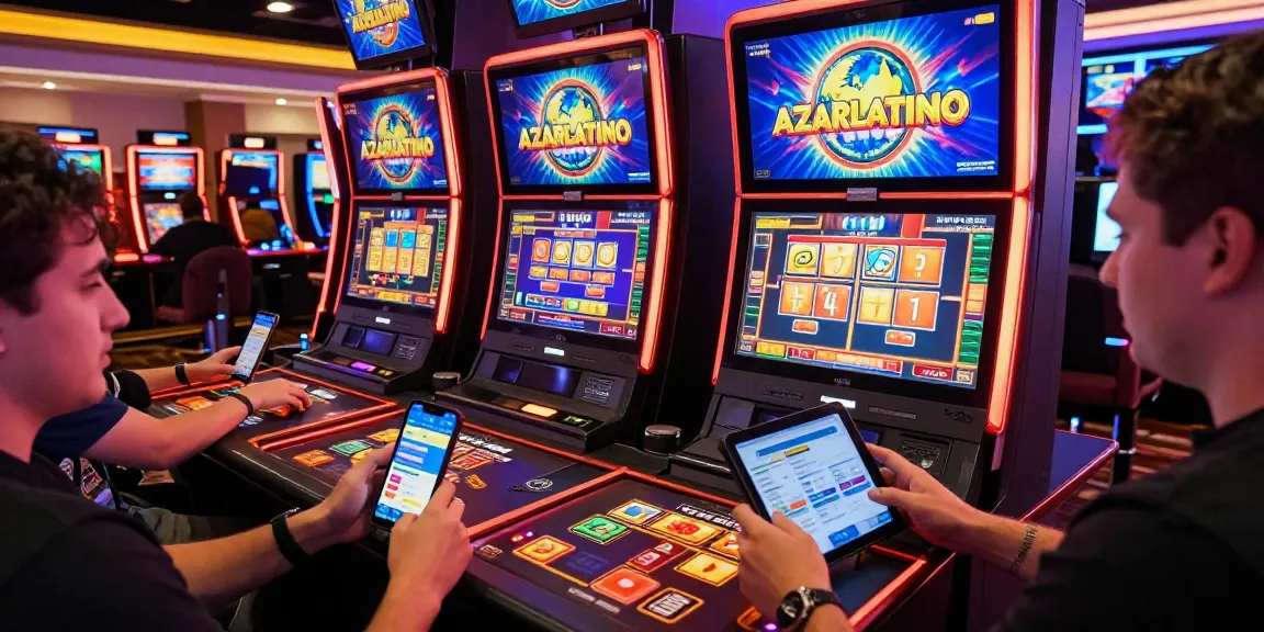 Exciting gaming experience at azarlatino-enlinea-paraguay.com with players enjoying vibrant online slots, showcasing player engagement and a colorful interface.