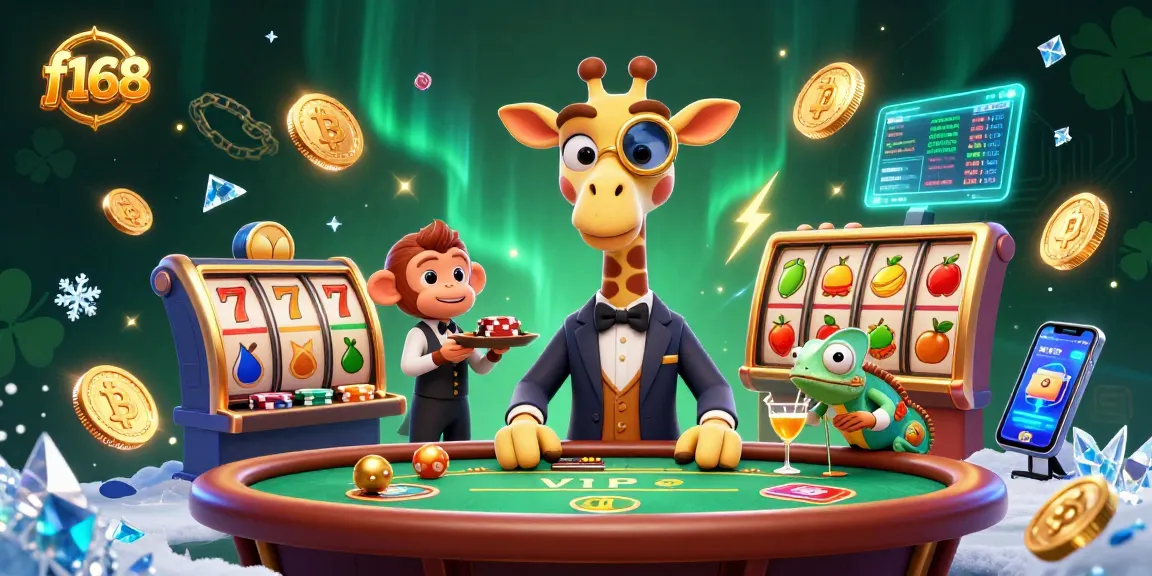 Experience exhilarating gaming at f168 with a lively scene of unique characters in a vibrant casino atmosphere.