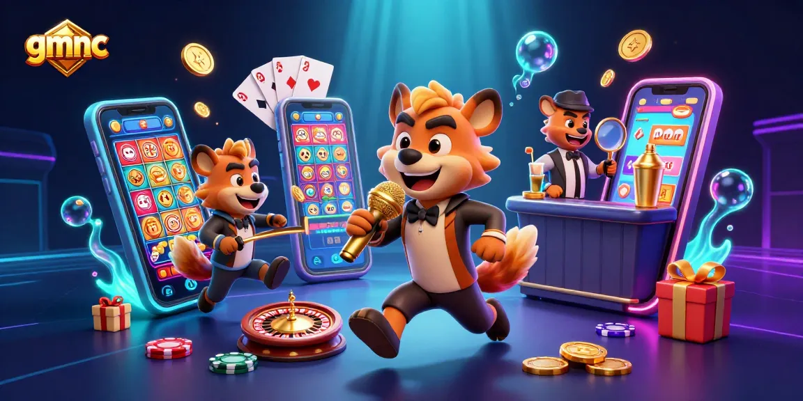 Experience the lively atmosphere at gmnc with hyenas enjoying casino games in high-quality 3D.