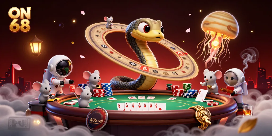 Experience cosmic gambling excitement with ON 68, featuring wild astronauts betting on Saturn's rings.