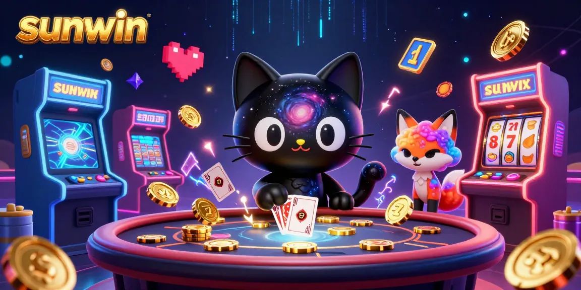 Experience winning games at sunwin's vibrant cosmic casino with colorful characters and rich elements.