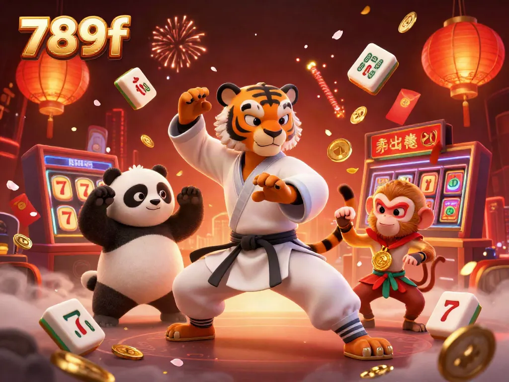 Engage with 789f's vibrant casino scene featuring kung fu characters and dynamic gaming elements.