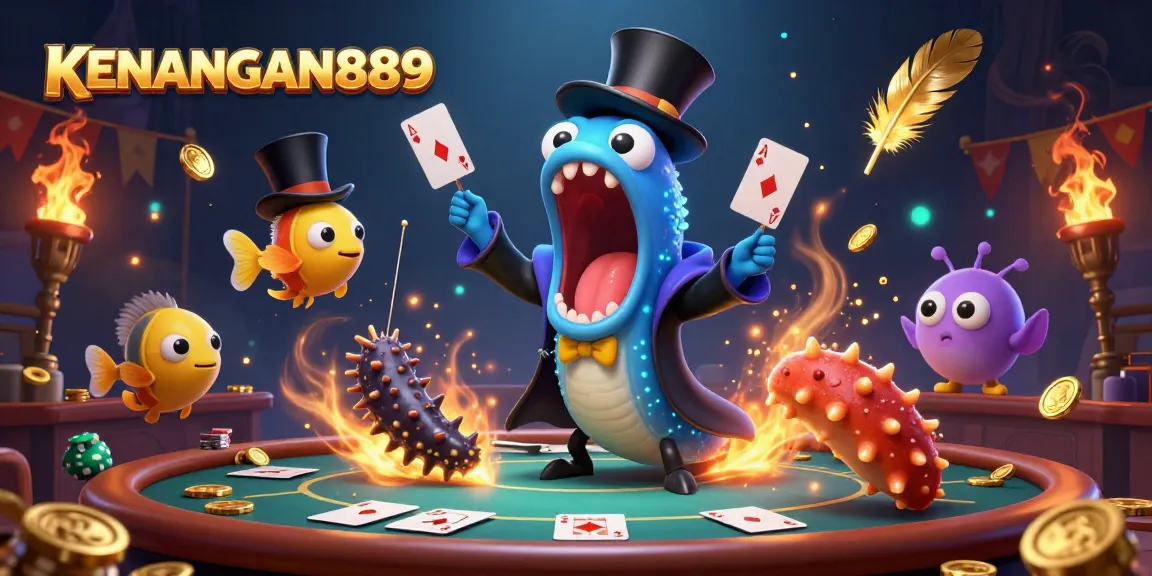 Experience the thrill of winning at KENANGAN889 with our vibrant casino illustration showcasing dynamic characters.