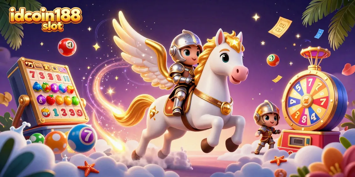 Experience the excitement of idcoin188 slot with dynamic slot reels and colorful lottery elements.