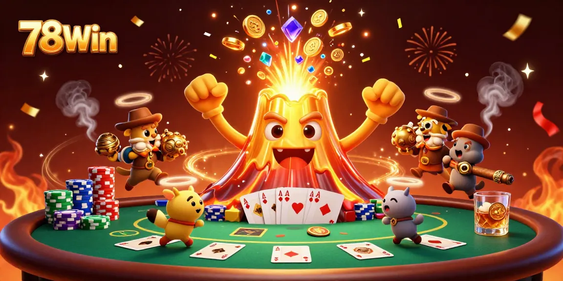 Experience wins at 78Win with a vibrant casino atmosphere filled with gold and excitement.