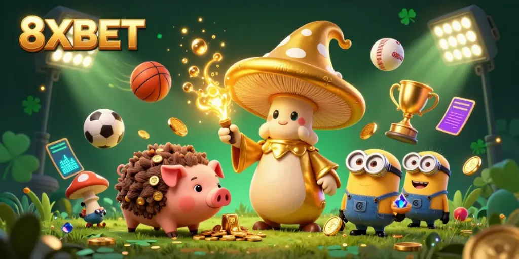 Experience the magic of winning with 8XBET as the mushroom wizard unveils treasures in a dynamic online gambling scene.