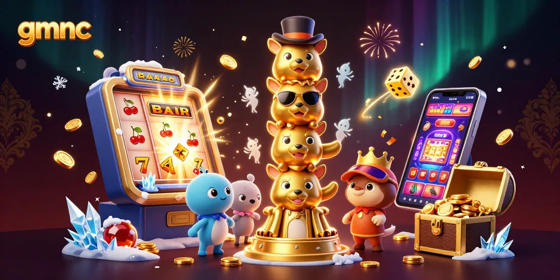 Experience the excitement of gmnc with this vibrant casino-themed illustration featuring a magical totem pole.