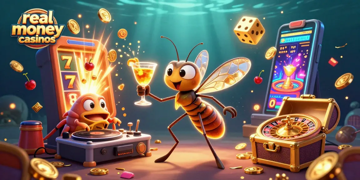 Experience thrilling real money casinos with cartoon characters and dynamic gaming elements bursting with energy.