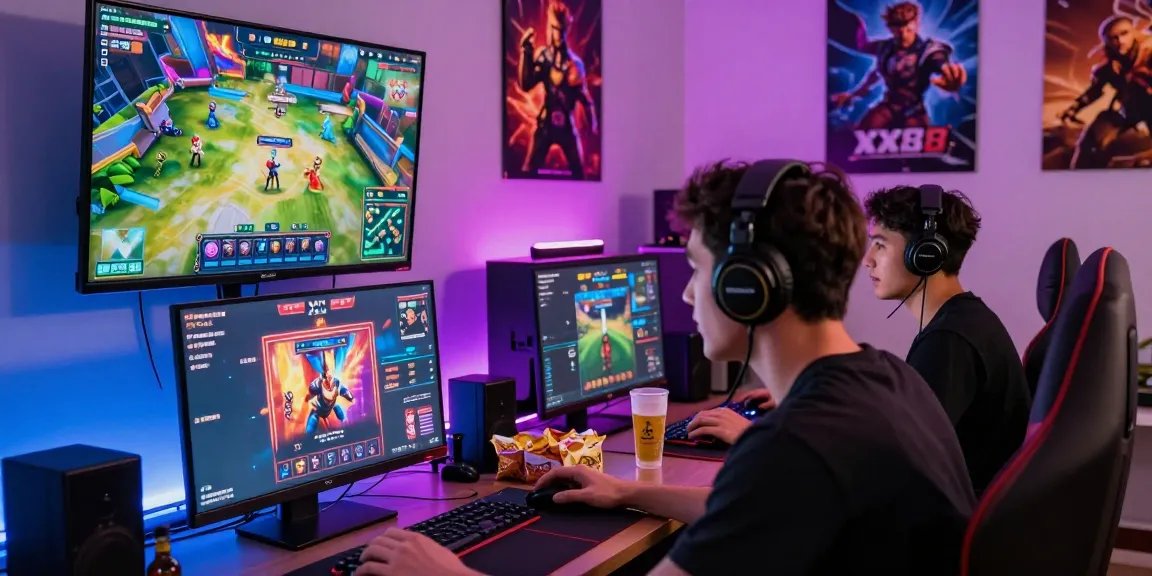 Exciting gaming scene with players interacting on the XX88 platform in a vibrant digital environment.