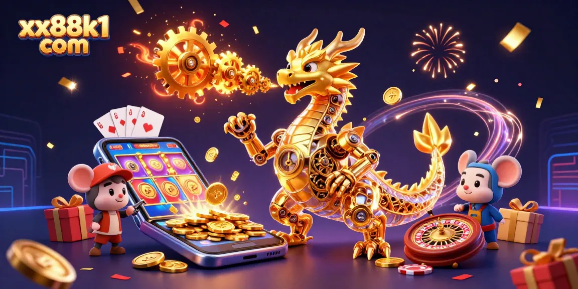 Win big at xx88k1 com with stunning 3D dragon illustration, showcasing exciting casino games and thrilling prizes.