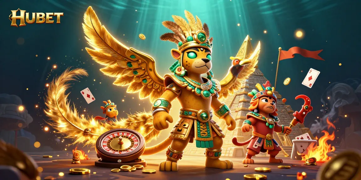Experience the thrilling allure of HUBET's epic gambling action with vibrant casino elements.