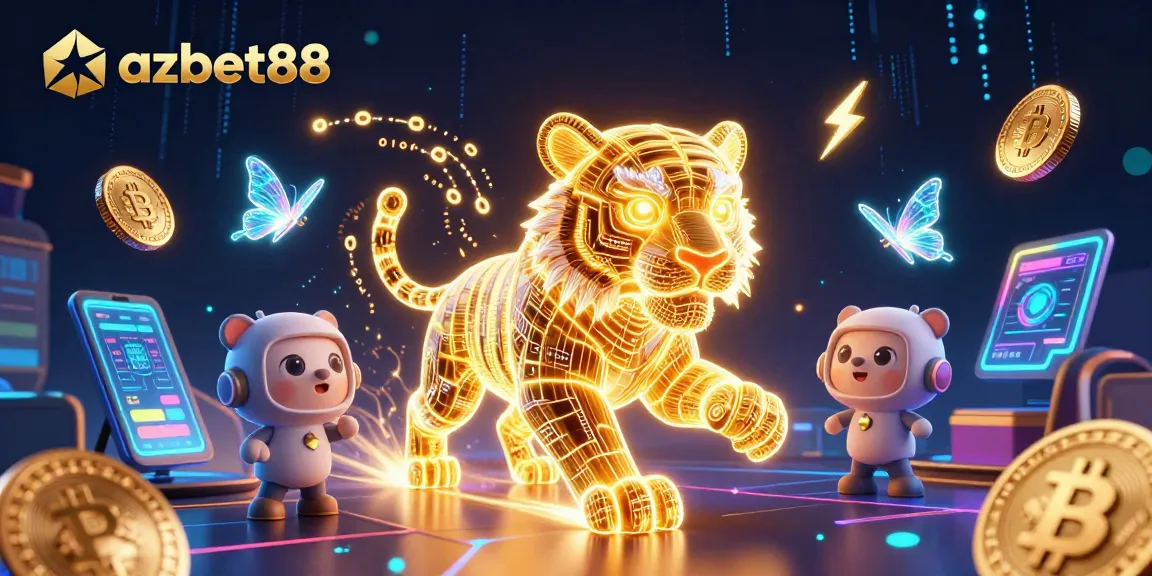 Experience thrilling games at azbet88 casino with our electrifying digital illustration featuring vibrant neon elements.