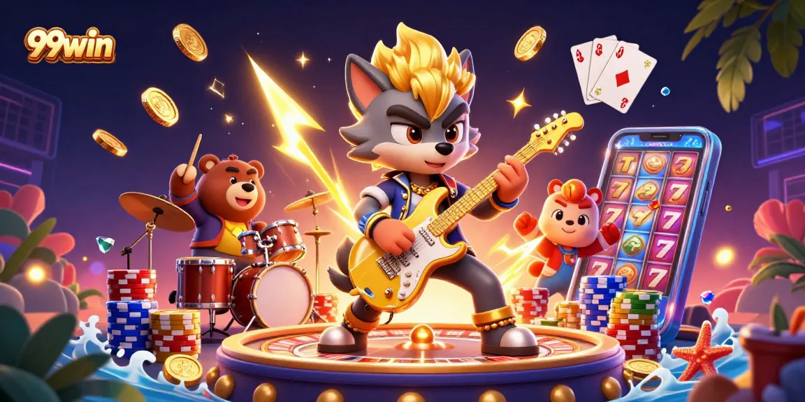Experience thrilling casino action with 99win, featuring vibrant characters and dynamic game elements.