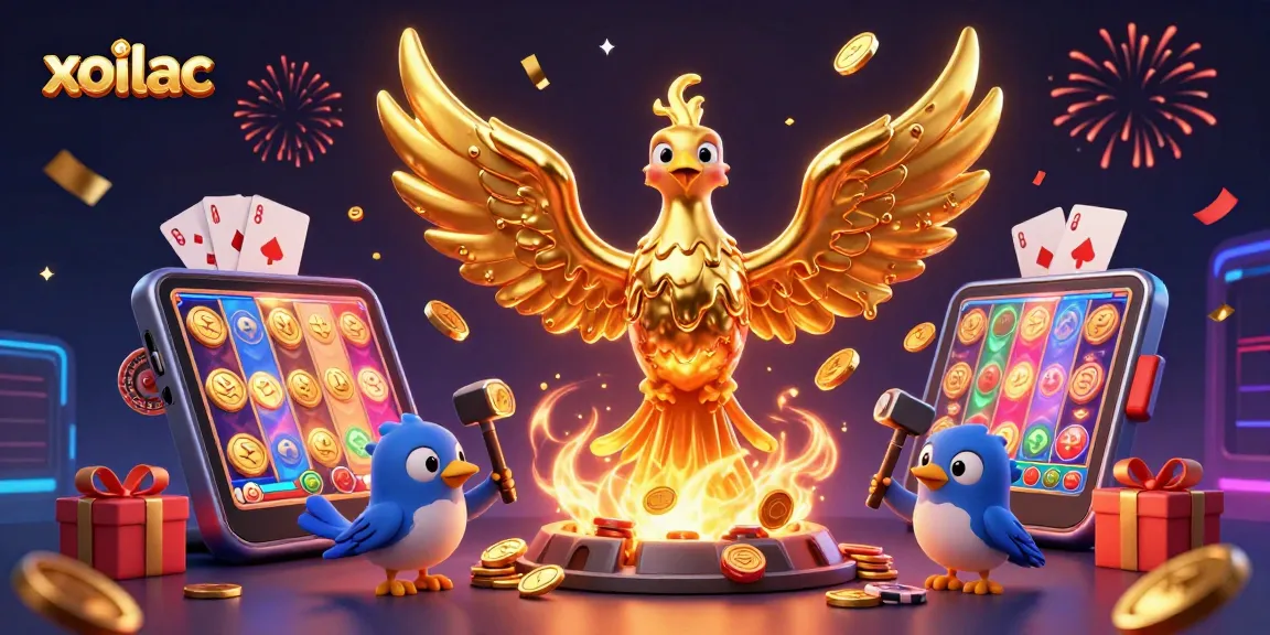 Spin the reels with xoilac as molten phoenix soars, radiating gold and excitement!