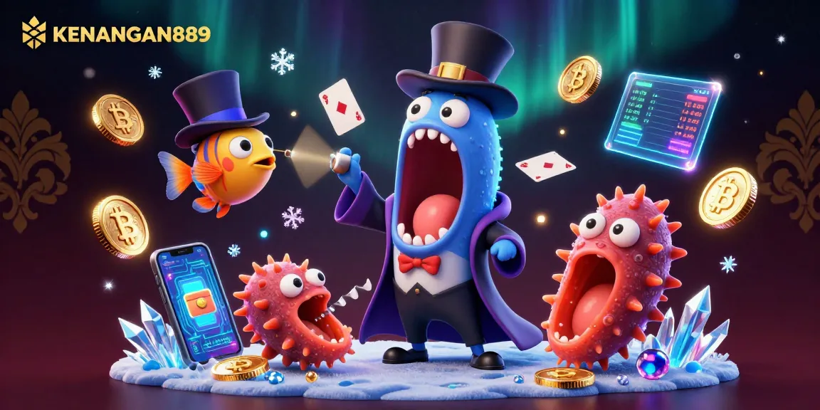 KENANGAN889 brings excitement as deep-sea creatures perform magical card tricks themed around online gaming.