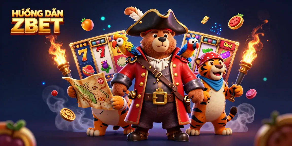 Experience winning strategies with HƯỚNG DẪN ZBET in this vibrant slot-themed illustration.