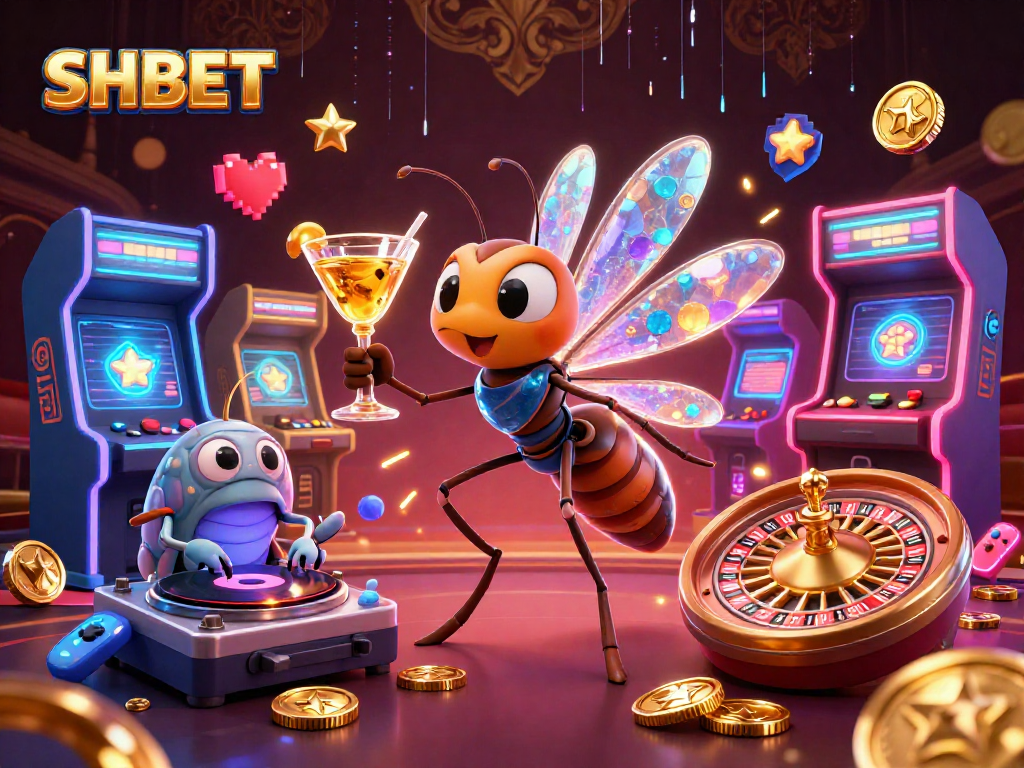 Engage with SHBET's exciting gaming atmosphere showcasing unique characters and elements of chance.