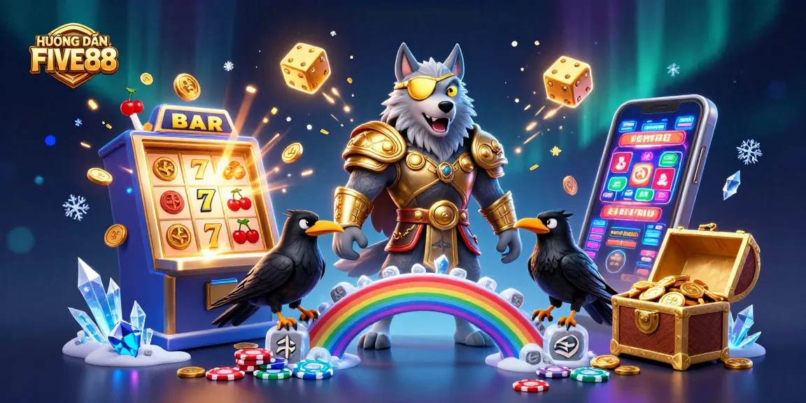 Experience the thrill of winning with HƯỚNG DẪN FIVE88 in this vibrant slot casino scene.