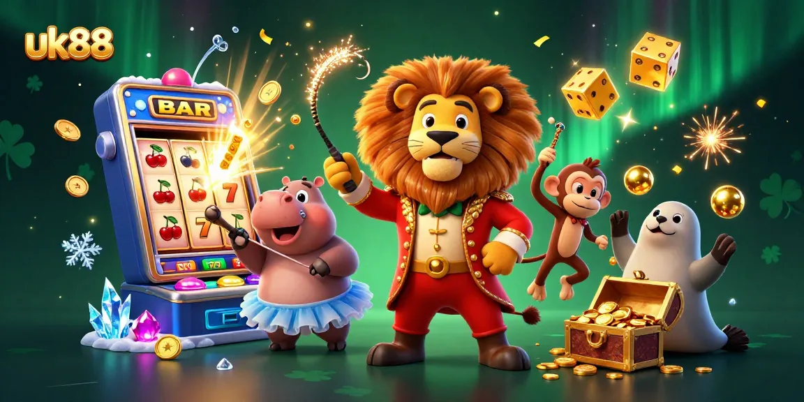 Engage with exciting uk88 casino games while experiencing vibrant 3D carnival atmosphere.