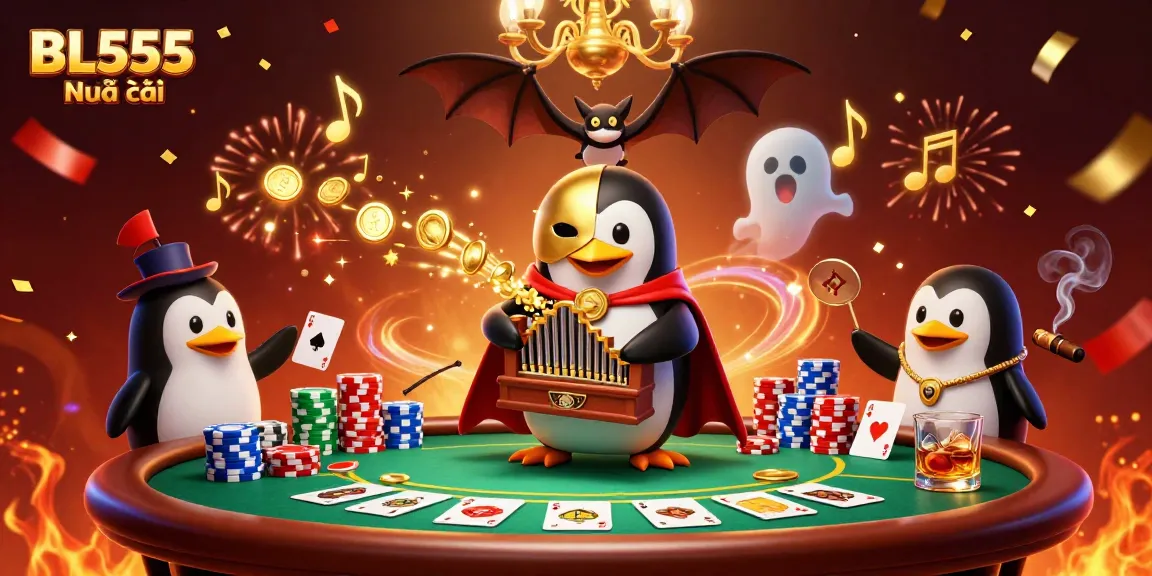 Experience gaming excitement with BL555 Nhà cái as characters celebrate winnings at a vibrant casino.